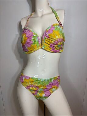 Shade & Shore Floral Bikini in Yellow, Pink & Green